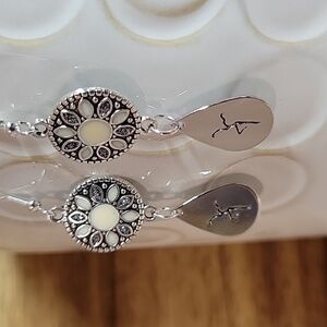 🔥LAST PAIR🔥 DMB FIREDANCER CREAM ENAMEL DROP EARRINGS, 925 SILVER